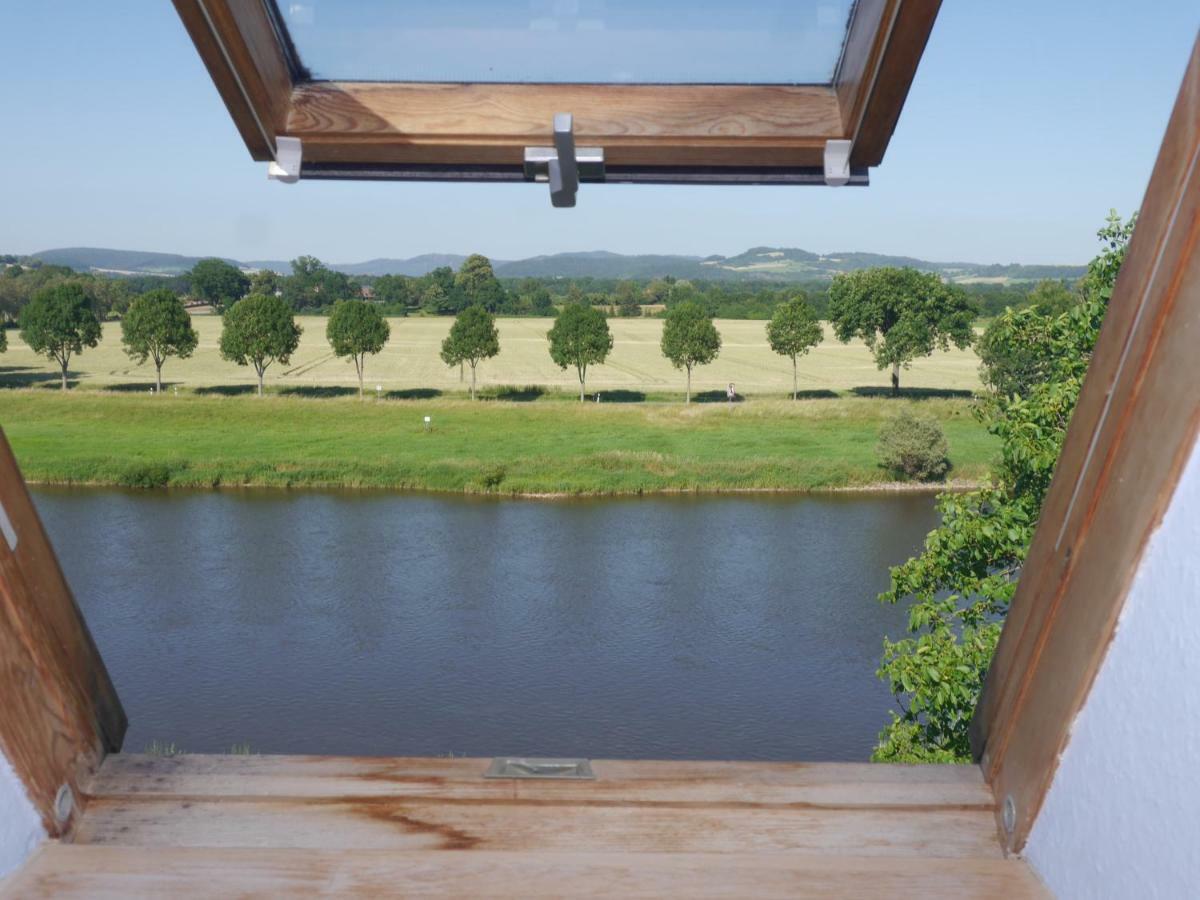 Ferienwohnung Weserblick Polle Esterno foto
