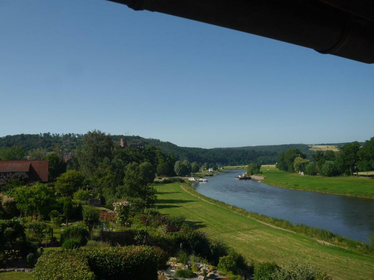 Ferienwohnung Weserblick Polle Esterno foto